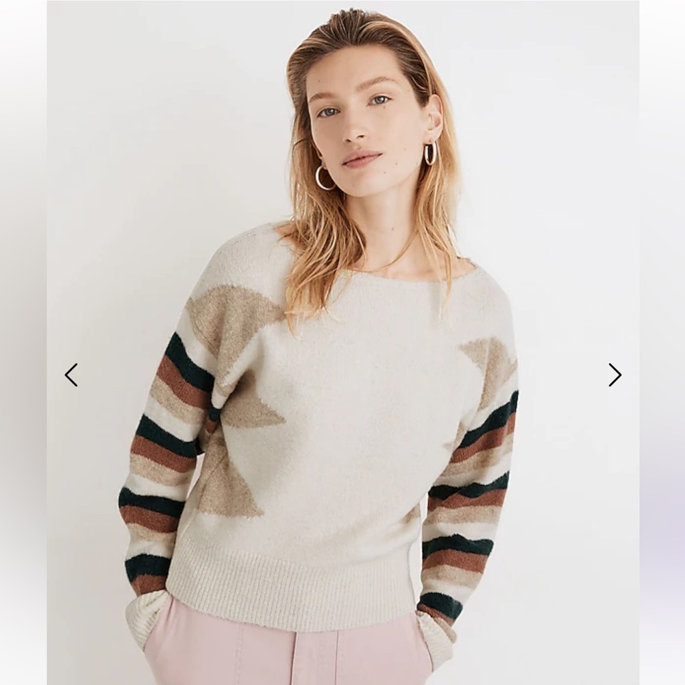 madewell stripe sleep geo pullover sweater xsmall XS 0 2